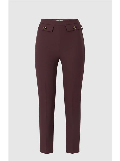 DOUBLE CREPE TROUSERS ELISABETTA FRANCHI | PA12056E2EA4 Merlot
